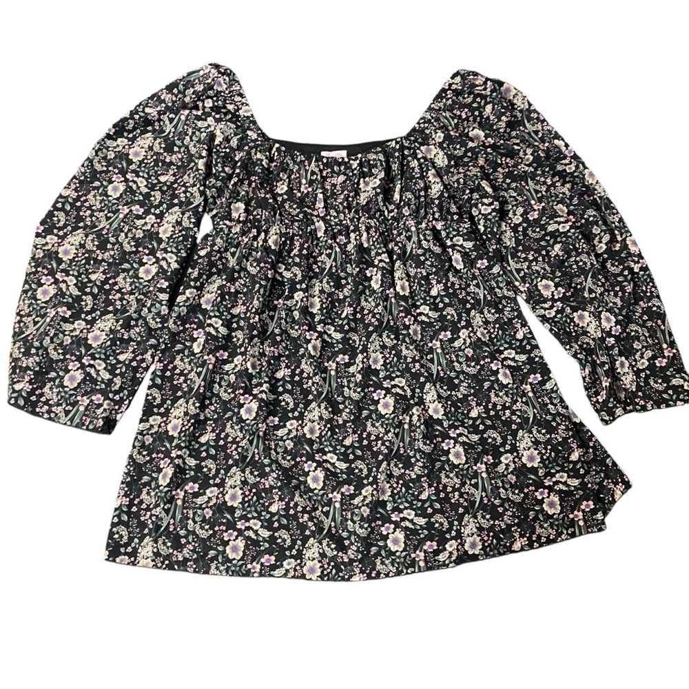 Pink Lily Black and Green Ruffled Smocked Mini Dress